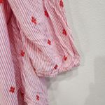 st. john's bay St. John Bay Stripes Embroidered Floral 3/4 Sleeve Blouse Red Pink Size 2X Photo 5
