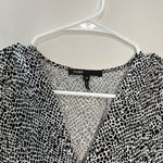 Maje  Asymmetric Black White Animal Print Faux Wrap‎ Ruffle Romela Dress Size 34 Photo 4