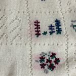 Vintage Alicia Cottagecore Floral Embroidered Ivory Knit Grandma Sweater Large White Photo 6