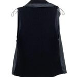Circles Black Ribbed Knit Faux Leather Vest Sz L Size L Photo 4