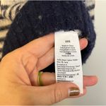 J.Crew Fuzzy Wool Elbow Patch Striped Sweater Navy & Cream Photo 3