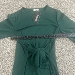 Tobrief Green Long Sleeve Tie Front Mini Dress Size Small NWT Photo 1