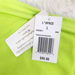 l*space L* Frenchi Bottom Bitsy‎ Cut High Waist Bikini Ribbed Acid Green Large New Photo 6