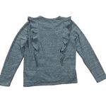 J. Crew Mercantile ruffled sweatshirt pullover grey speckled sz medium Gray Photo 1
