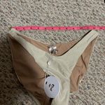 PilyQ NWT  Sandstone Basic Ruched Bikini Bottom Shimmer Glitter- Size Medium Photo 9