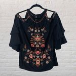 International concepts  Cold Shoulder Embroidered Top Photo 0