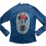 Minnie Mouse Denim Jean Jacket Shirt Shacket Grunge Retro Says Medium See Msrmts Blue Photo 1