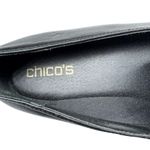 Chico's Black Loafers slip on 11 gold silver chain detail office work casual Photo 5