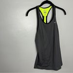 Nike Women's Charcoal and Neon Yellow Tank Top Photo 2