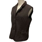 Talbots Women's Brown Quilted Vest Corduroy Collar Sleeveless Button Size Small Photo 2