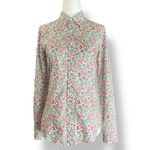 Liberty for J.Crew Floral Button Down Shirt Long Sleeve White Red Green Cotton 0 Photo 9