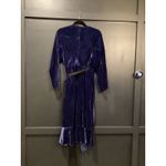 Diane Von Furstenberg  Tulisa ruffled devore Velvet Midi Wrap Dress Navy size 6 Photo 4
