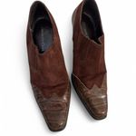 Coldwater Creek Brown leather ankle boots with crocodile embossed Photo 3