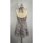 Dixie Womens Small Halter Neck Tiered Mini Dress Beige Paisley Floral Italy Made Brown Photo 4
