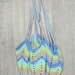 Slouch draw trying style hand made bag / blanket combination unique purse blanke Blue Photo 1