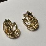 Trifari Signed Blue Enamel Clip On Earrings Gold Tone Photo 4