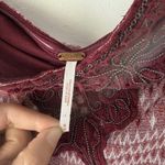 Free People  Dress Womens Medium Red Boho Strapless Embroidered Aztec Beaded Trim Photo 9