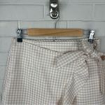 Lea & Viola Cream White Gingham Plaid Ruffle Wrap Skirt Size M Photo 5
