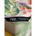 ZARA  Multicolor Floral Long Sleeve Button Up Tie Waist Ruffle Mini Shirt Dress M Photo 2