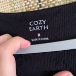 Cozy Earth Tank Top Shirt Blouse Black Ribbed Size Medium Casual Lounge Photo 1