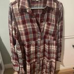 Loft Oversized Plaid Tunic Shirt Photo 0