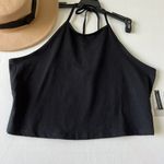 BP NWT  halter Crop Top Tie Back Black 1X Boho Photo 1
