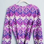 Vintage Goldworm Purple And White Geometric Longsleeve Merino Wool Dress Size 14 Photo 7