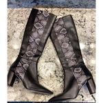 AMALFI Istria Black Chantal Snake Skin Tall Heeled Moto Riding Boots Italy 7.5M Size 7.5 Photo 2