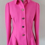 Ted Baker Bright Pink Bracti Peplum Jacket Coat Size 3 US 8 Wool Fuchsia Photo 0