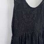 Free People  Whimsigoth Lace Dress Womens 4 Black Gold Sparkle Romantic Fairy Photo 3
