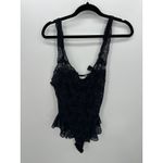 Victoria's Secret  Women Black Lace Bodysuit Size M Tie Sexy Lingerie Ruffles Y2K Photo 0