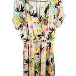 Daniel Rainn  Short Sleeve Floral Tropical Drawstring Waist Dress Small Surplice Photo 0