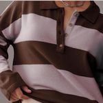 Striped Brown and Lavender Women's Rugby Photo 3