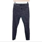 Free People  We the Free Stella High Rise Button Fly Raw Hem Black Skinny Jeans Photo 2