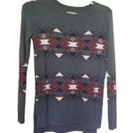 Hollister Size Small S Geometric Triangle Abstract Green Sweater Winter Photo 0