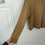 Charter Club  Gold Metallic Thread Knit Cardigan Sweater Size L Photo 5