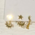 BaubleBar  Gold Tone‎ Cosmic Couple Earring Set 2 Pack NEW Photo 1