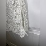 ZARA White Lace Fitted Short Sleeve Blouse Photo 4