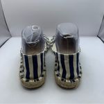 J.Crew  Striped Espadrilles Flats Pull On White Blue Size 8 Coastal summer Photo 4