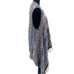 Style & Co Style & Co. Womens Open Front Fringe Asymmetrical Poncho Multicolor Size Medium Photo 2