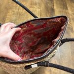 Brighton Woven Straw Shoulder Bag Olive Tan Charms Leather Photo 10