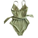 Aerie  Wrap One Piece Swimsuit S Long Olive Green New Photo 10