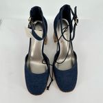 a.n.a Worthington Womens Panama Block Heel Ankle Strap Pumps in Dark Denim size 6.5 Photo 4