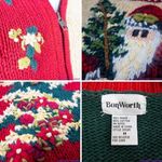 Vintage BonWorth Christmas ugly sweater, 3D, Santa‎ Clause, cardinal, M Red Size M Photo 14