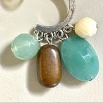 Silver tone hoops with beads Photo 1