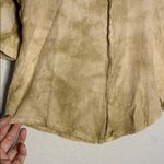 Oh My Gauze! Tie Dye Top Size 1 Lagenlook Casual Notch V Neck Tan Olive Size M Photo 3