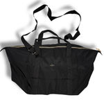 Kedzie Black Nylon Weekender Bag with Adjustable Strap & Gold Zipper Photo 0