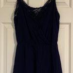 Ambiance Apparel Navy Lace Romper Photo 0