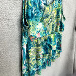 Susan Lawrence VTG Y2K Top  Sleeveless Womens 1X Paisley Ruffle Boho Fairy USA Photo 2