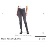 Mott & Bow Allen Mom Jeans Charcoal Gray Womens 31 x 28 Straight Tapered Denim Black Photo 7